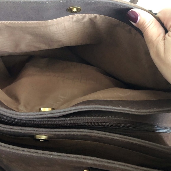 DVF Brown Multi-tone Faux Suede Overnight Bag - Picture 9 of 15